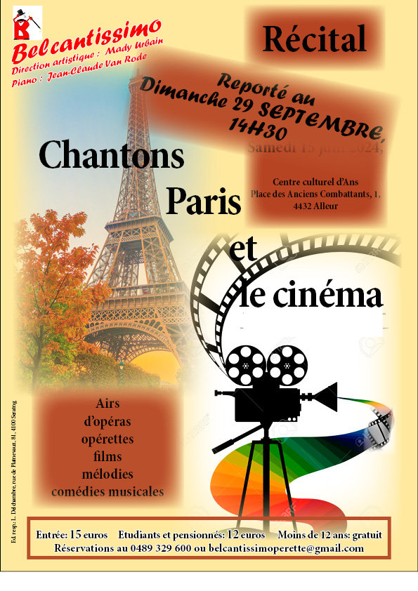 Concerts Rcital Chantons Paris le cinma