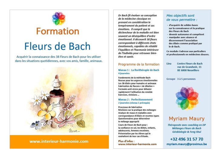 Stages,cours Formation complte Fleurs Bach