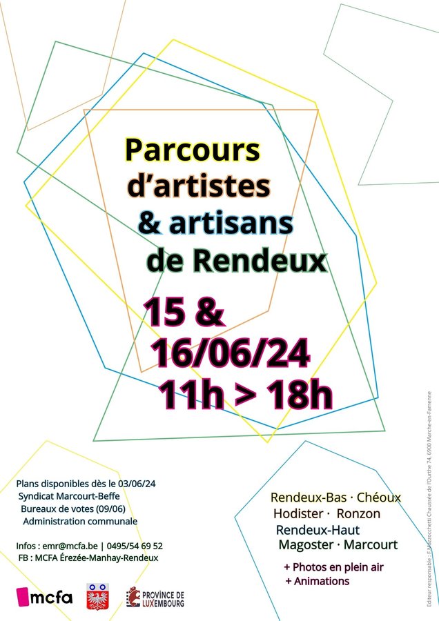 Expositions Parcours d artistes artisans Rendeux