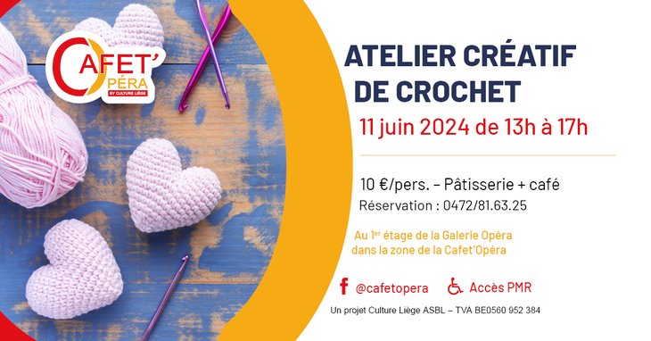 Stages,cours Atelier cratif crochet  Cafet Opra