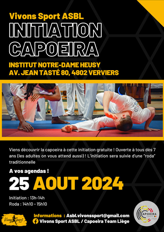 Stages,cours Initiation Capoeira