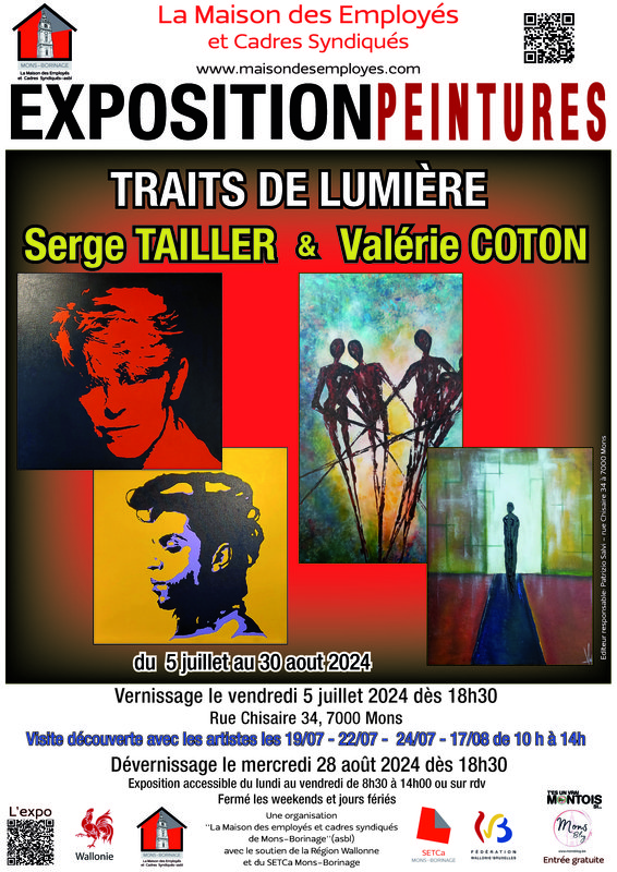 Expositions Exposition peintures  Traits Lumire  - Serge Tailler & Valrie Coton
