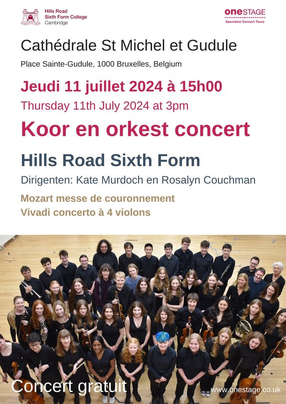 Concerts Concert chorale avec Hills Road Sixth Form College